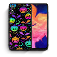 Thumbnail for Θήκη Samsung A10 Neon Halloween από τη Smartfits με σχέδιο στο πίσω μέρος και μαύρο περίβλημα | Samsung A10 Neon Halloween case with colorful back and black bezels