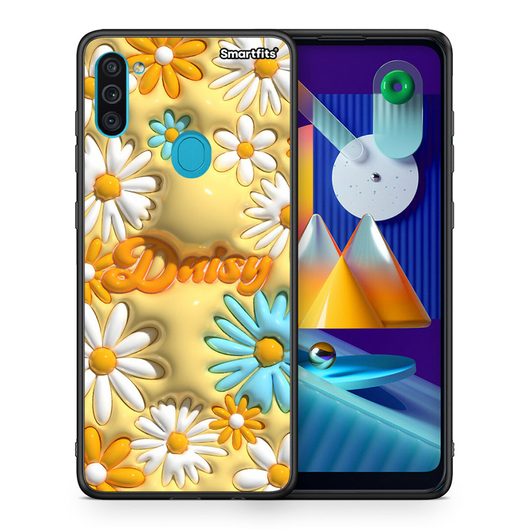 Θήκη Samsung A11/M11 Bubble Daisies από τη Smartfits με σχέδιο στο πίσω μέρος και μαύρο περίβλημα | Samsung A11/M11 Bubble Daisies case with colorful back and black bezels