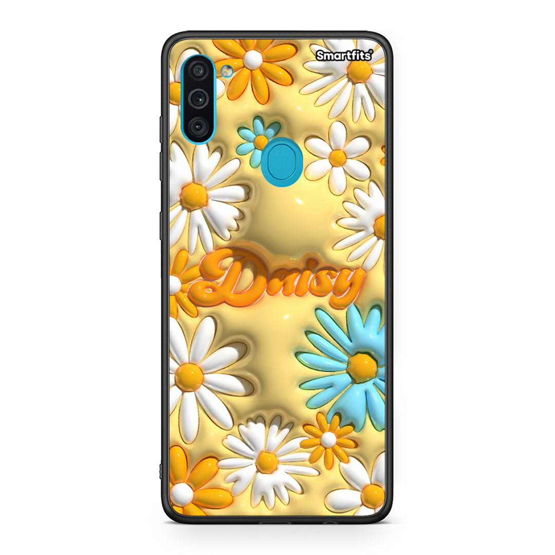 Samsung A11/M11 Bubble Daisies θήκη από τη Smartfits με σχέδιο στο πίσω μέρος και μαύρο περίβλημα | Smartphone case with colorful back and black bezels by Smartfits