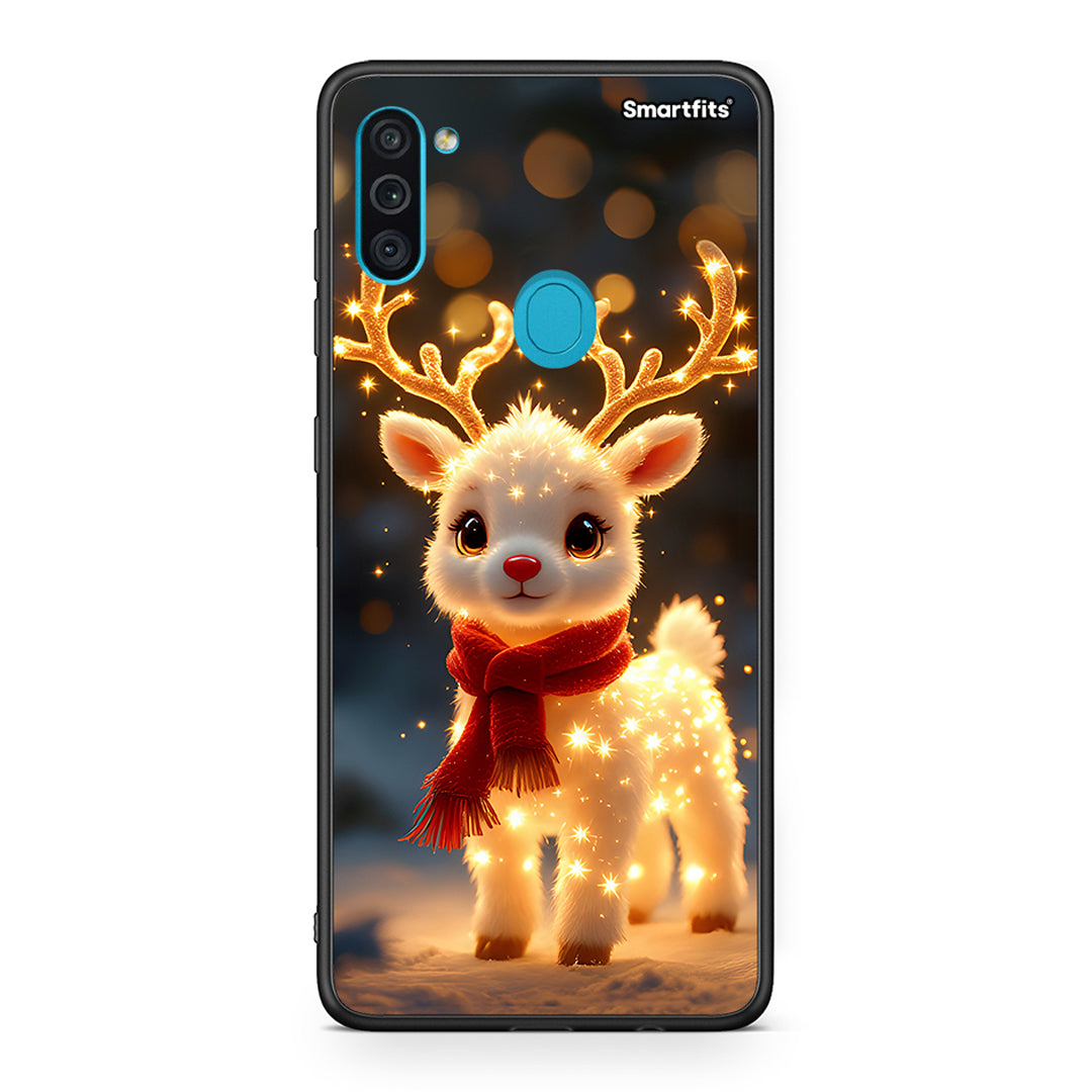 Samsung A11/M11 Christmas Cutie θήκη από τη Smartfits με σχέδιο στο πίσω μέρος και μαύρο περίβλημα | Smartphone case with colorful back and black bezels by Smartfits