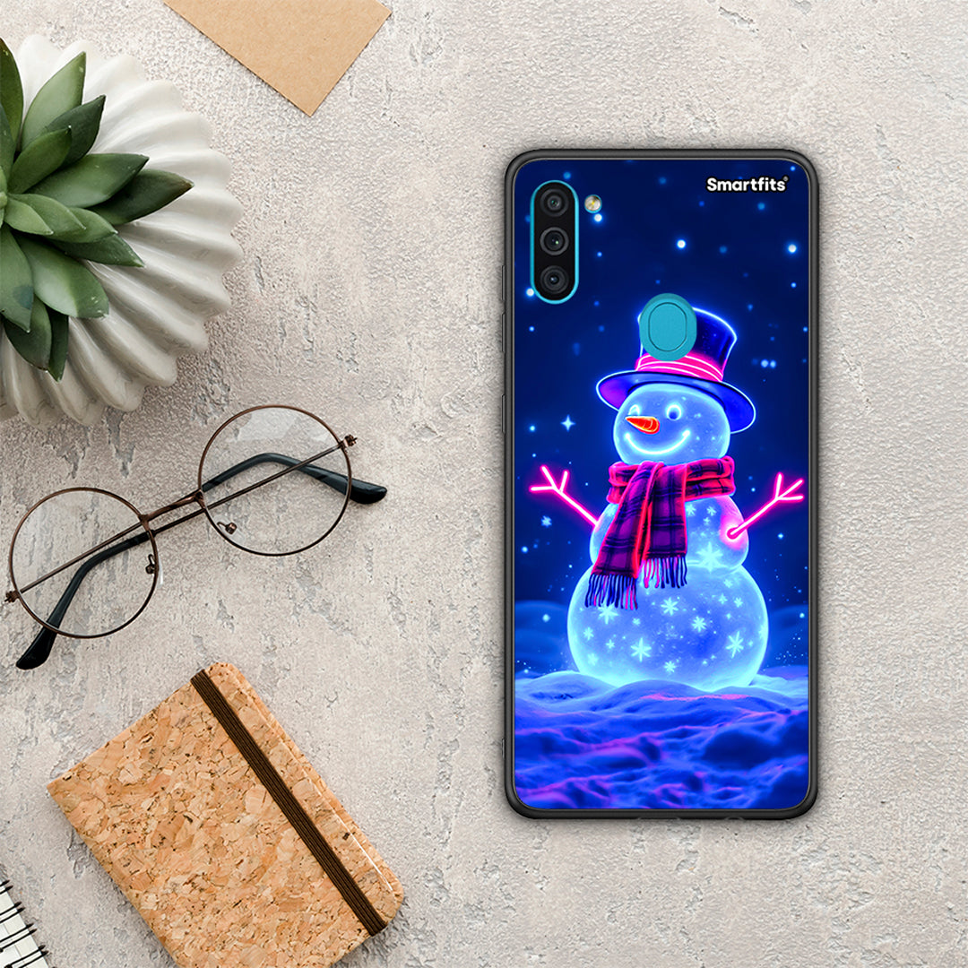 Christmas Neon Snowman - Samsung Galaxy A11 / M11 θήκη