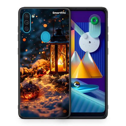 Θήκη Samsung A11/M11 Christmas Ornaments από τη Smartfits με σχέδιο στο πίσω μέρος και μαύρο περίβλημα | Samsung A11/M11 Christmas Ornaments case with colorful back and black bezels