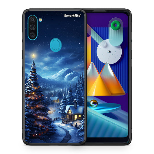 Θήκη Samsung A11/M11 Christmas Scenery από τη Smartfits με σχέδιο στο πίσω μέρος και μαύρο περίβλημα | Samsung A11/M11 Christmas Scenery case with colorful back and black bezels