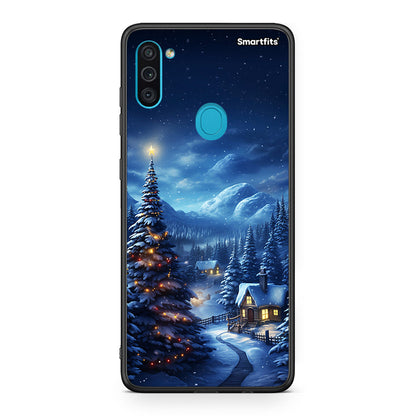 Samsung A11/M11 Christmas Scenery θήκη από τη Smartfits με σχέδιο στο πίσω μέρος και μαύρο περίβλημα | Smartphone case with colorful back and black bezels by Smartfits