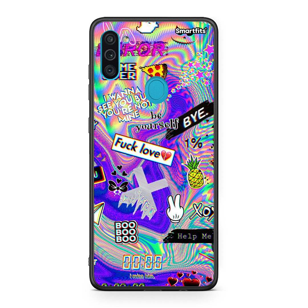 Samsung A11/M11 Game Over θήκη από τη Smartfits με σχέδιο στο πίσω μέρος και μαύρο περίβλημα | Smartphone case with colorful back and black bezels by Smartfits