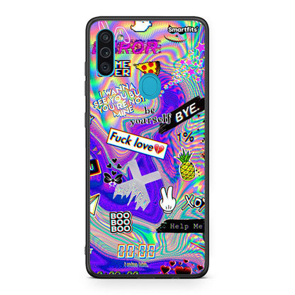 Samsung A11/M11 Game Over θήκη από τη Smartfits με σχέδιο στο πίσω μέρος και μαύρο περίβλημα | Smartphone case with colorful back and black bezels by Smartfits