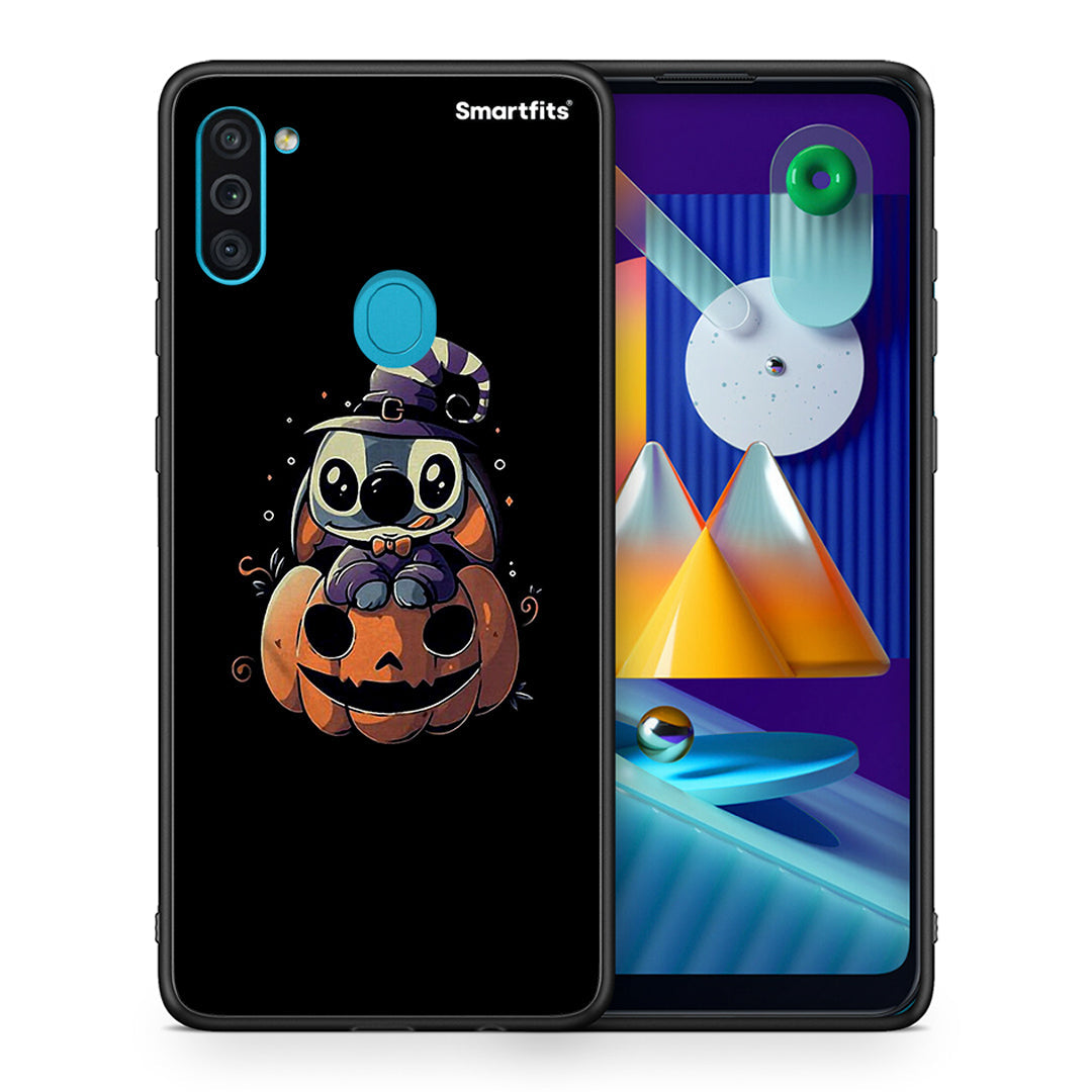 Θήκη Samsung A11/M11 Halloween Stitch από τη Smartfits με σχέδιο στο πίσω μέρος και μαύρο περίβλημα | Samsung A11/M11 Halloween Stitch case with colorful back and black bezels