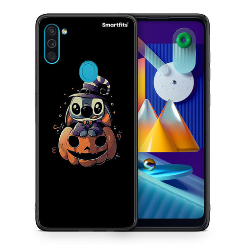 Θήκη Samsung A11/M11 Halloween Stitch από τη Smartfits με σχέδιο στο πίσω μέρος και μαύρο περίβλημα | Samsung A11/M11 Halloween Stitch case with colorful back and black bezels