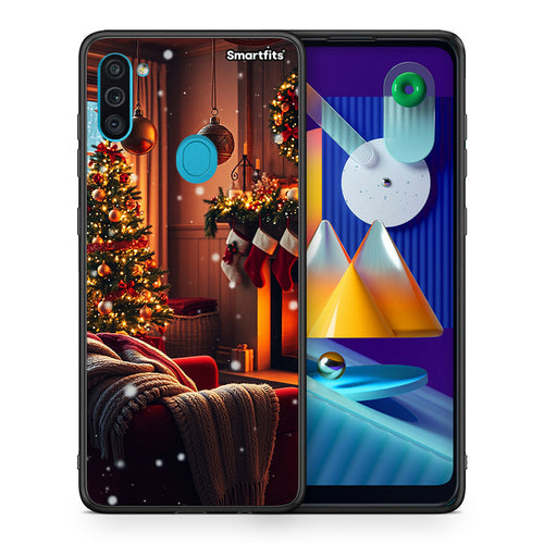 Θήκη Samsung A11/M11 Home For Christmas από τη Smartfits με σχέδιο στο πίσω μέρος και μαύρο περίβλημα | Samsung A11/M11 Home For Christmas case with colorful back and black bezels