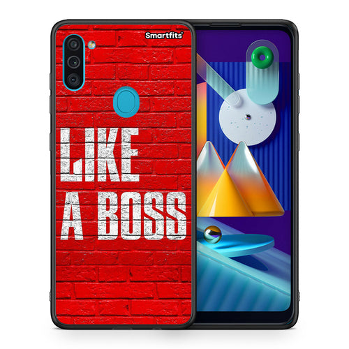 Θήκη Samsung A11/M11 Like A Boss από τη Smartfits με σχέδιο στο πίσω μέρος και μαύρο περίβλημα | Samsung A11/M11 Like A Boss case with colorful back and black bezels