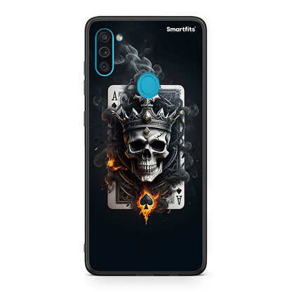 Samsung A11/M11 Skull King Ace θήκη από τη Smartfits με σχέδιο στο πίσω μέρος και μαύρο περίβλημα | Smartphone case with colorful back and black bezels by Smartfits