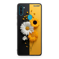 Thumbnail for Samsung A11/M11 Yellow Daisies θήκη από τη Smartfits με σχέδιο στο πίσω μέρος και μαύρο περίβλημα | Smartphone case with colorful back and black bezels by Smartfits