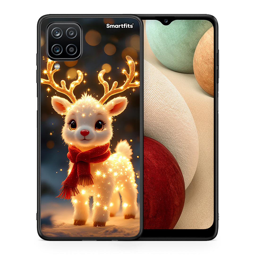 Θήκη Samsung A12 Christmas Cutie από τη Smartfits με σχέδιο στο πίσω μέρος και μαύρο περίβλημα | Samsung A12 Christmas Cutie case with colorful back and black bezels