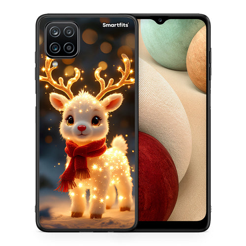 Θήκη Samsung A12 Christmas Cutie από τη Smartfits με σχέδιο στο πίσω μέρος και μαύρο περίβλημα | Samsung A12 Christmas Cutie case with colorful back and black bezels