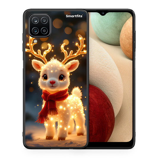 Θήκη Samsung A12 Christmas Cutie από τη Smartfits με σχέδιο στο πίσω μέρος και μαύρο περίβλημα | Samsung A12 Christmas Cutie case with colorful back and black bezels
