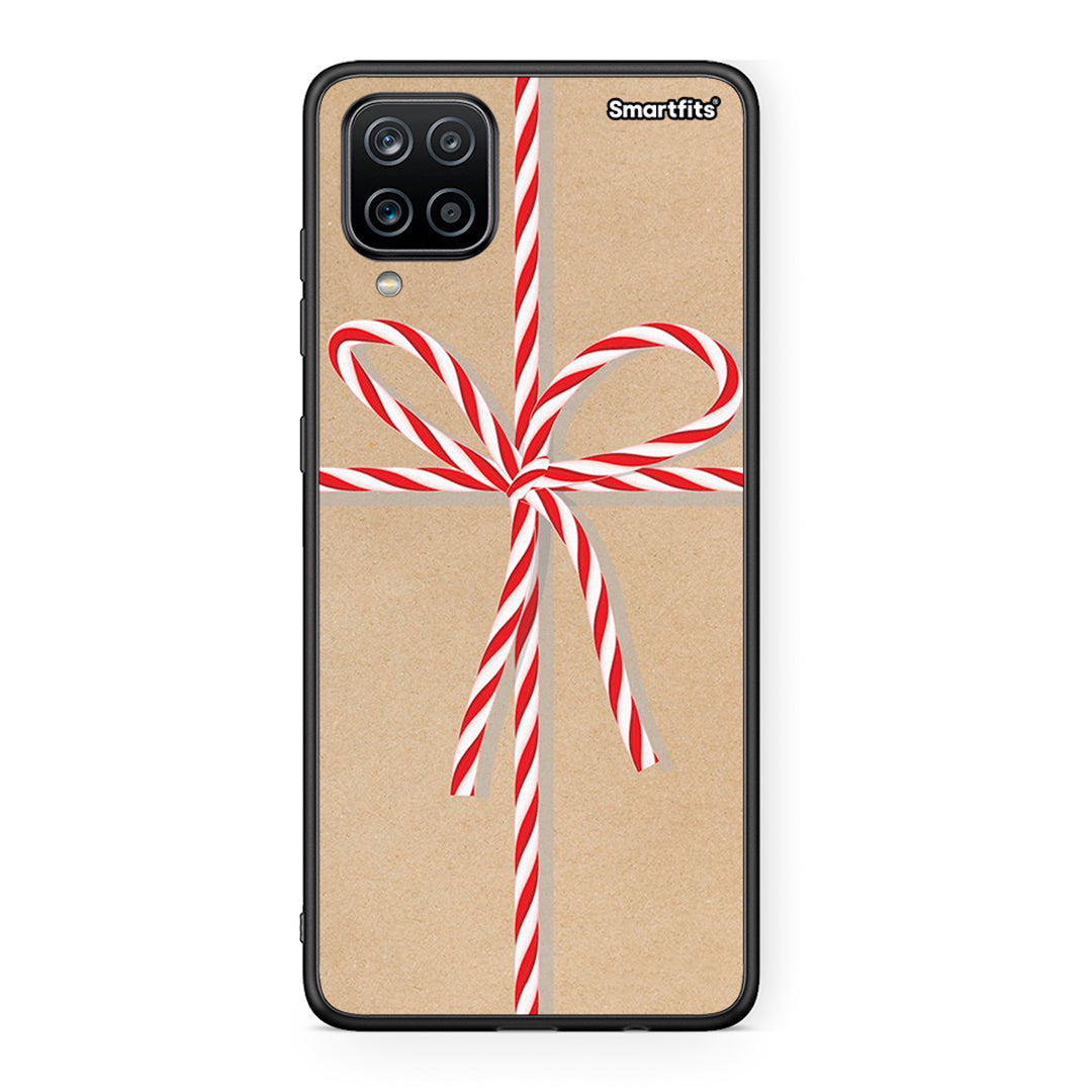 Samsung A12 Christmas Gift θήκη από τη Smartfits με σχέδιο στο πίσω μέρος και μαύρο περίβλημα | Smartphone case with colorful back and black bezels by Smartfits