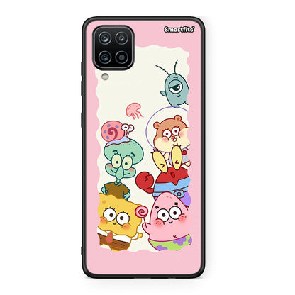 Samsung A12 Cute Companion θήκη από τη Smartfits με σχέδιο στο πίσω μέρος και μαύρο περίβλημα | Smartphone case with colorful back and black bezels by Smartfits