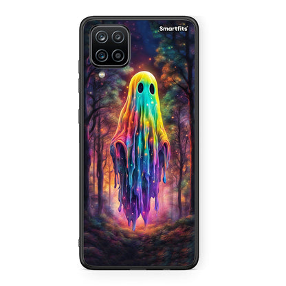 Samsung A12 Halloween Ghost θήκη από τη Smartfits με σχέδιο στο πίσω μέρος και μαύρο περίβλημα | Smartphone case with colorful back and black bezels by Smartfits