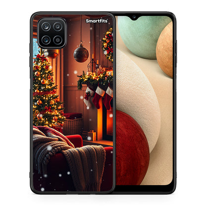 Θήκη Samsung A12 Home For Christmas από τη Smartfits με σχέδιο στο πίσω μέρος και μαύρο περίβλημα | Samsung A12 Home For Christmas case with colorful back and black bezels