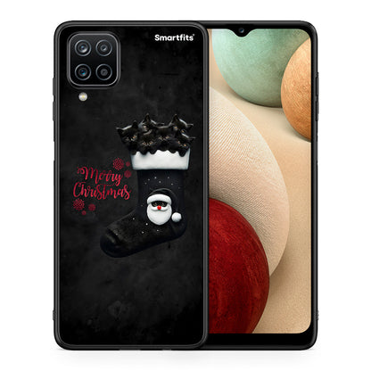 Θήκη Samsung A12 Merry Cat Christmas από τη Smartfits με σχέδιο στο πίσω μέρος και μαύρο περίβλημα | Samsung A12 Merry Cat Christmas case with colorful back and black bezels