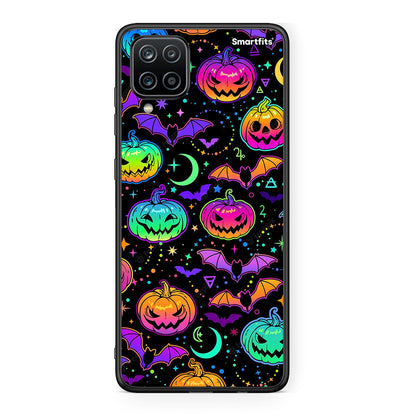 Samsung A12 Neon Halloween θήκη από τη Smartfits με σχέδιο στο πίσω μέρος και μαύρο περίβλημα | Smartphone case with colorful back and black bezels by Smartfits