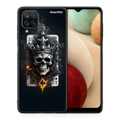 Θήκη Samsung A12 Skull King Ace από τη Smartfits με σχέδιο στο πίσω μέρος και μαύρο περίβλημα | Samsung A12 Skull King Ace case with colorful back and black bezels