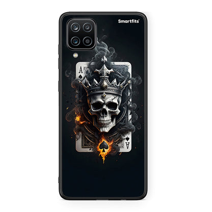 Samsung A12 Skull King Ace θήκη από τη Smartfits με σχέδιο στο πίσω μέρος και μαύρο περίβλημα | Smartphone case with colorful back and black bezels by Smartfits