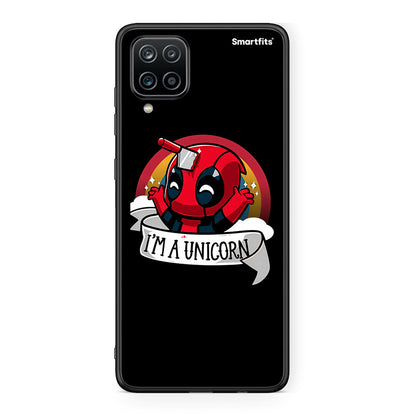 Samsung A12 Unicorn Deadpool θήκη από τη Smartfits με σχέδιο στο πίσω μέρος και μαύρο περίβλημα | Smartphone case with colorful back and black bezels by Smartfits