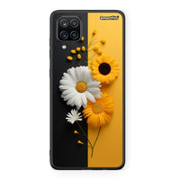 Thumbnail for Samsung A12 Yellow Daisies θήκη από τη Smartfits με σχέδιο στο πίσω μέρος και μαύρο περίβλημα | Smartphone case with colorful back and black bezels by Smartfits