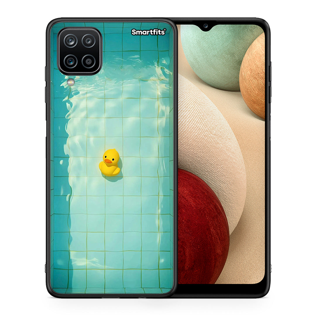 Θήκη Samsung A12 Yellow Duck από τη Smartfits με σχέδιο στο πίσω μέρος και μαύρο περίβλημα | Samsung A12 Yellow Duck case with colorful back and black bezels