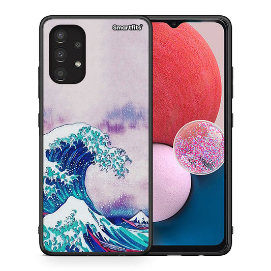 Θήκη Samsung A13 4G Blue Waves από τη Smartfits με σχέδιο στο πίσω μέρος και μαύρο περίβλημα | Samsung A13 4G Blue Waves case with colorful back and black bezels