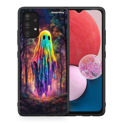 Θήκη Samsung A13 4G Halloween Ghost από τη Smartfits με σχέδιο στο πίσω μέρος και μαύρο περίβλημα | Samsung A13 4G Halloween Ghost case with colorful back and black bezels
