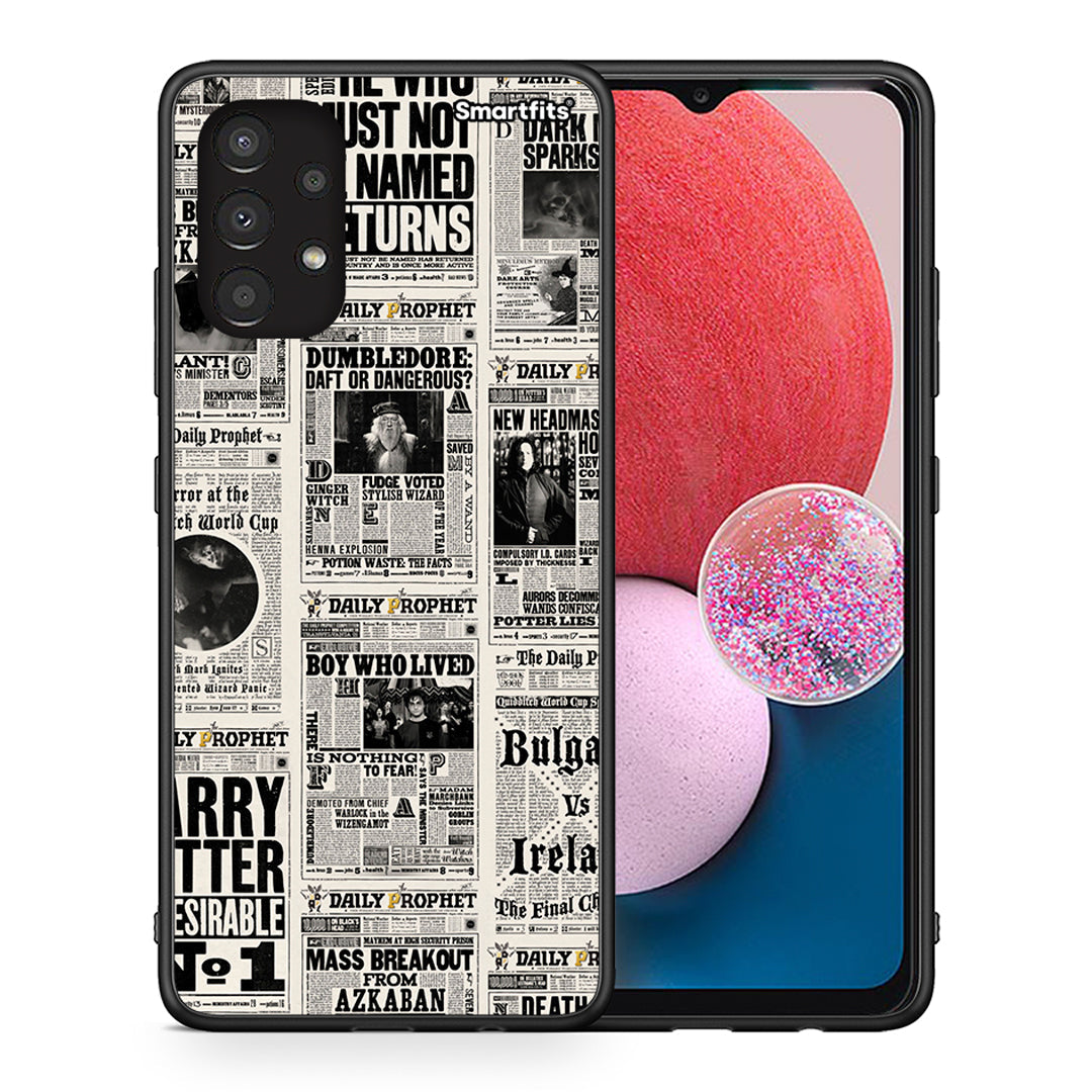 Θήκη Samsung A13 4G Harry Paper από τη Smartfits με σχέδιο στο πίσω μέρος και μαύρο περίβλημα | Samsung A13 4G Harry Paper case with colorful back and black bezels