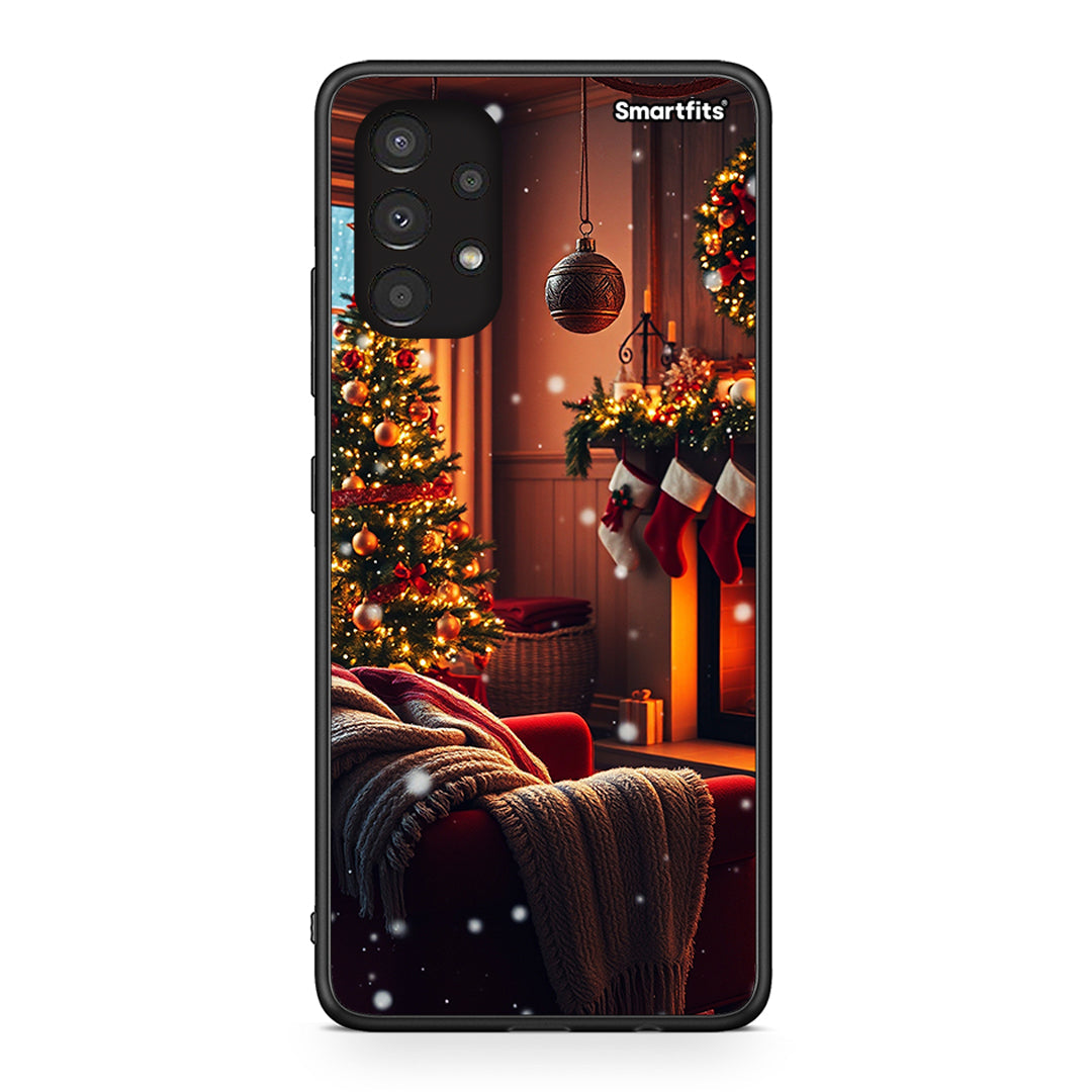 Samsung A13 4G Home For Christmas θήκη από τη Smartfits με σχέδιο στο πίσω μέρος και μαύρο περίβλημα | Smartphone case with colorful back and black bezels by Smartfits