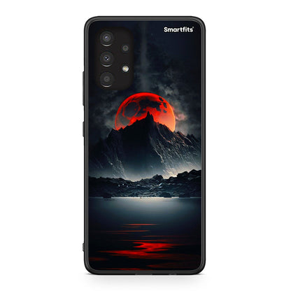 Samsung A13 4G Red Full Moon θήκη από τη Smartfits με σχέδιο στο πίσω μέρος και μαύρο περίβλημα | Smartphone case with colorful back and black bezels by Smartfits
