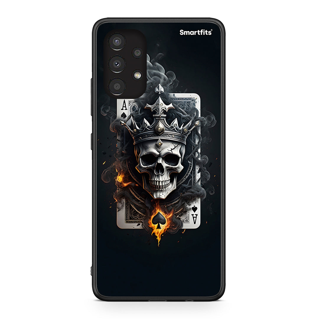 Samsung A13 4G Skull King Ace θήκη από τη Smartfits με σχέδιο στο πίσω μέρος και μαύρο περίβλημα | Smartphone case with colorful back and black bezels by Smartfits