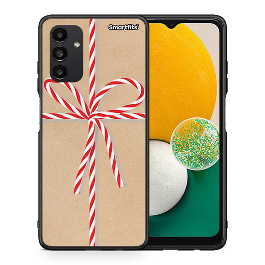 Θήκη Samsung A13 5G Christmas Gift από τη Smartfits με σχέδιο στο πίσω μέρος και μαύρο περίβλημα | Samsung A13 5G Christmas Gift case with colorful back and black bezels