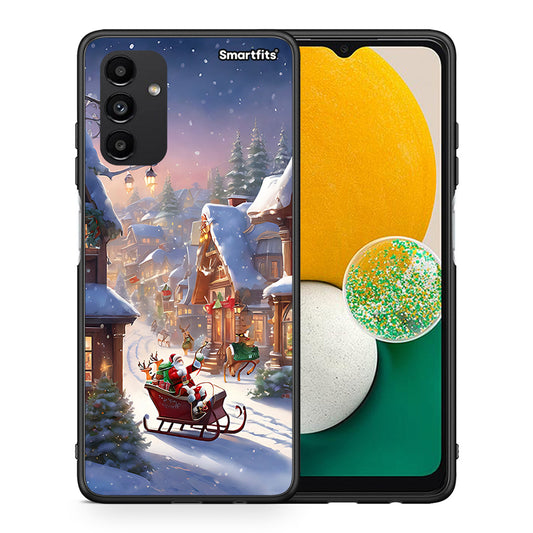 Θήκη Samsung A13 5G Christmas Snow από τη Smartfits με σχέδιο στο πίσω μέρος και μαύρο περίβλημα | Samsung A13 5G Christmas Snow case with colorful back and black bezels
