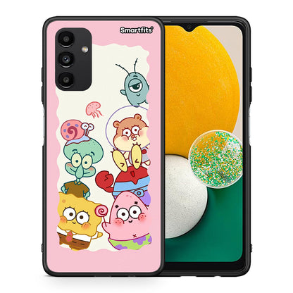 Θήκη Samsung A04s Cute Companion από τη Smartfits με σχέδιο στο πίσω μέρος και μαύρο περίβλημα | Samsung A04s Cute Companion case with colorful back and black bezels