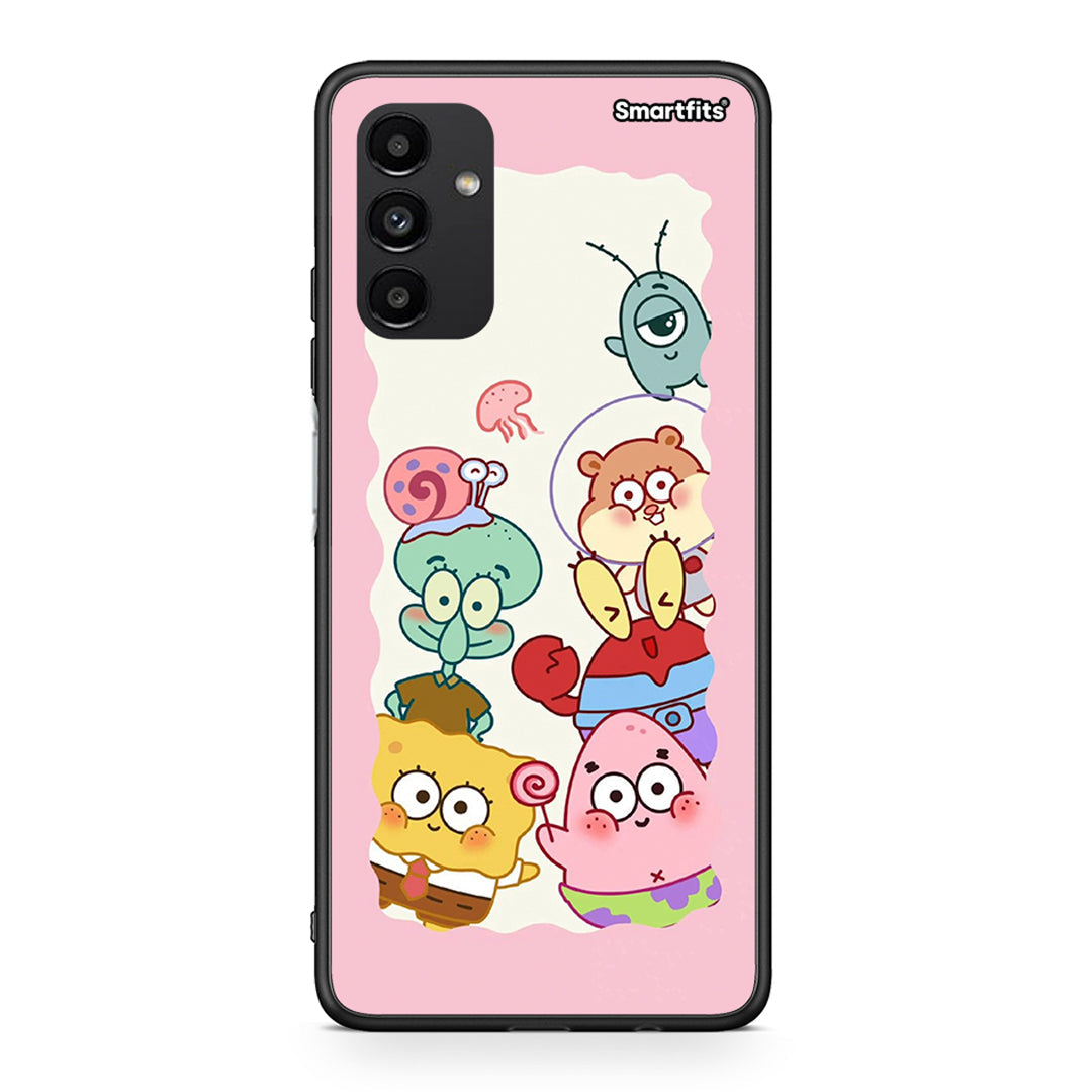 Samsung A13 5G Cute Companion θήκη από τη Smartfits με σχέδιο στο πίσω μέρος και μαύρο περίβλημα | Smartphone case with colorful back and black bezels by Smartfits