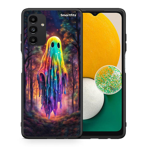 Θήκη Samsung A13 5G Halloween Ghost από τη Smartfits με σχέδιο στο πίσω μέρος και μαύρο περίβλημα | Samsung A13 5G Halloween Ghost case with colorful back and black bezels