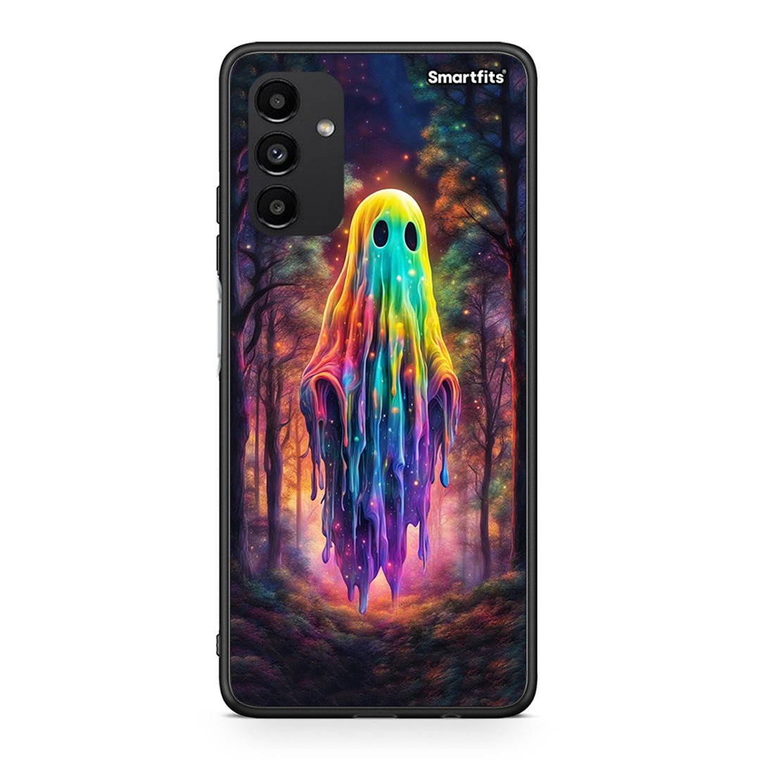 Samsung A13 5G Halloween Ghost θήκη από τη Smartfits με σχέδιο στο πίσω μέρος και μαύρο περίβλημα | Smartphone case with colorful back and black bezels by Smartfits
