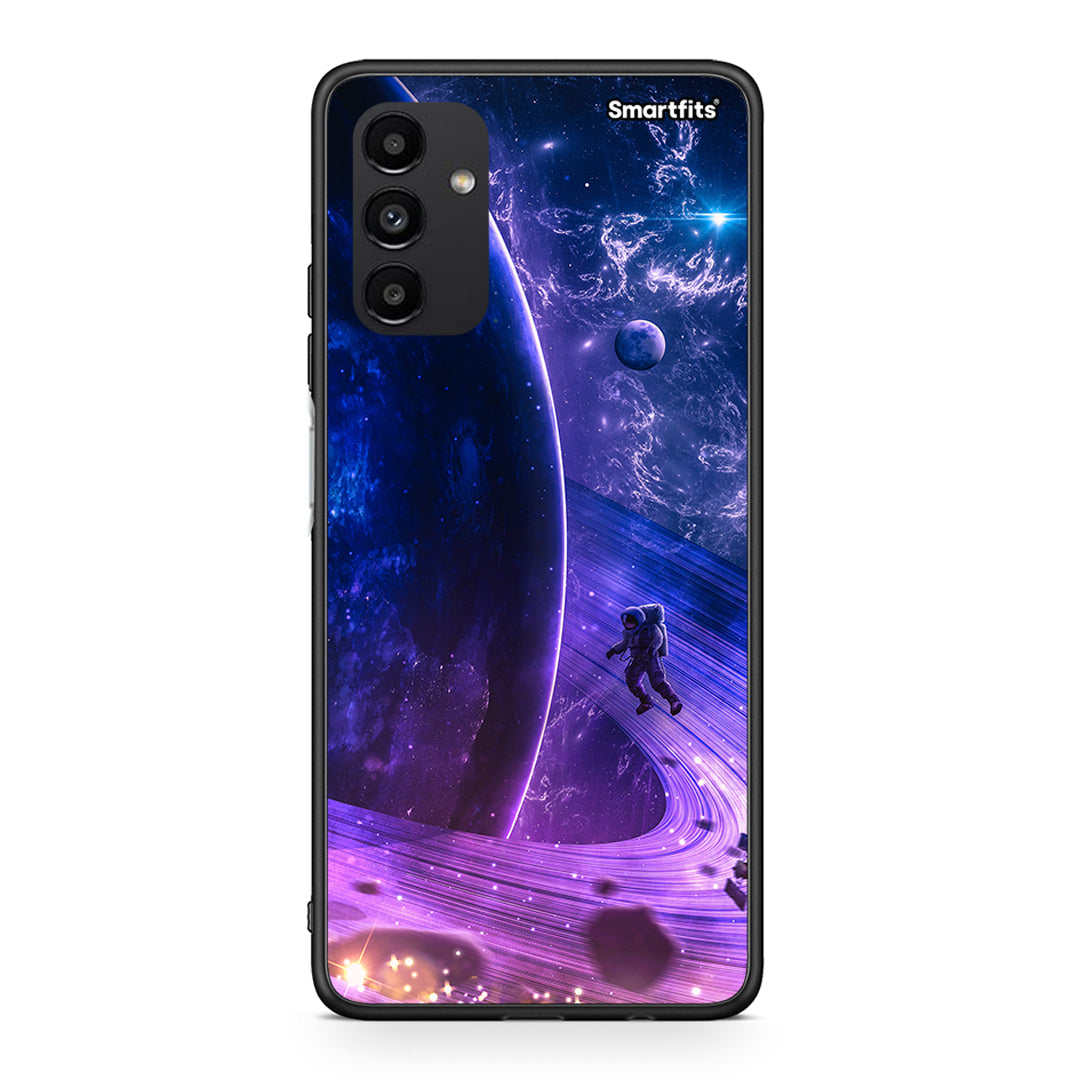 Samsung A04s Lost Astronaut θήκη από τη Smartfits με σχέδιο στο πίσω μέρος και μαύρο περίβλημα | Smartphone case with colorful back and black bezels by Smartfits