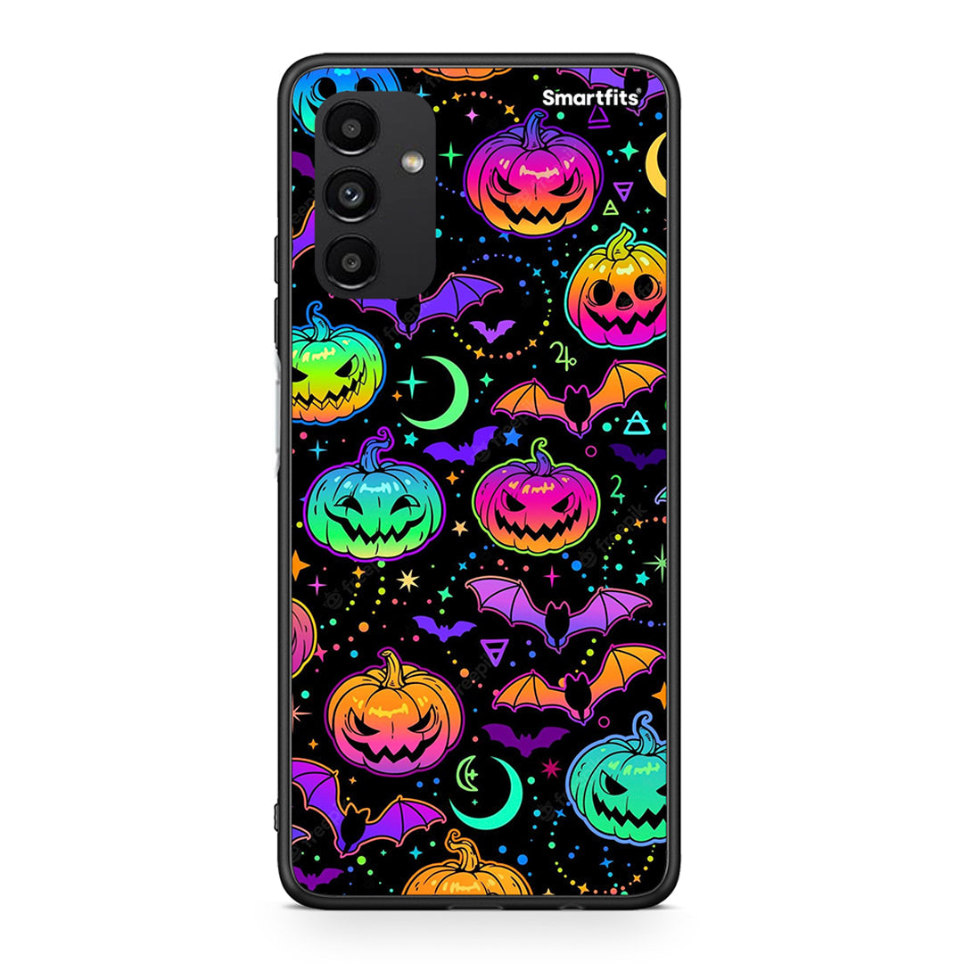 Samsung A04s Neon Halloween θήκη από τη Smartfits με σχέδιο στο πίσω μέρος και μαύρο περίβλημα | Smartphone case with colorful back and black bezels by Smartfits