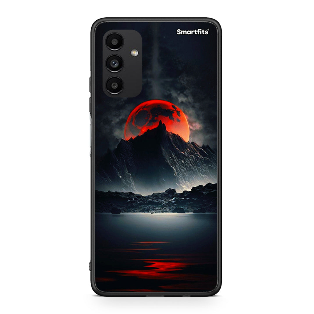 Samsung A13 5G Red Full Moon θήκη από τη Smartfits με σχέδιο στο πίσω μέρος και μαύρο περίβλημα | Smartphone case with colorful back and black bezels by Smartfits