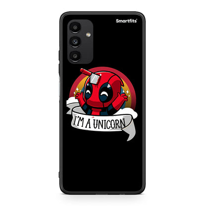 Samsung A04s Unicorn Deadpool θήκη από τη Smartfits με σχέδιο στο πίσω μέρος και μαύρο περίβλημα | Smartphone case with colorful back and black bezels by Smartfits