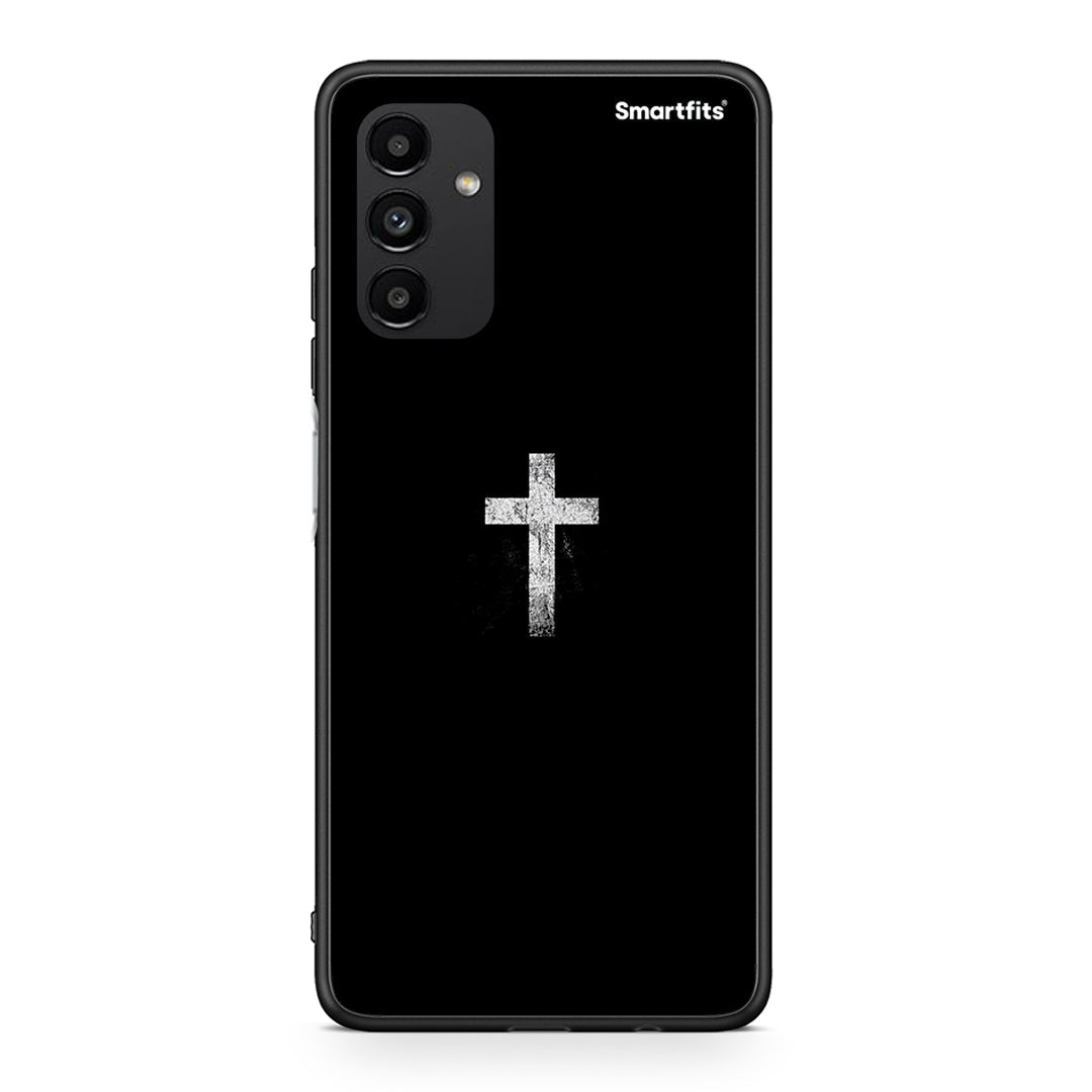 Samsung A04s White Cross θήκη από τη Smartfits με σχέδιο στο πίσω μέρος και μαύρο περίβλημα | Smartphone case with colorful back and black bezels by Smartfits