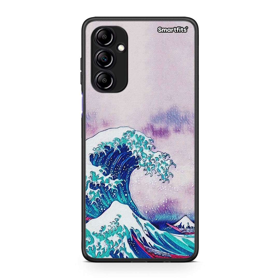 Θήκη Samsung Galaxy A14 / A14 5G Blue Waves από τη Smartfits με σχέδιο στο πίσω μέρος και μαύρο περίβλημα | Samsung Galaxy A14 / A14 5G Blue Waves Case with Colorful Back and Black Bezels