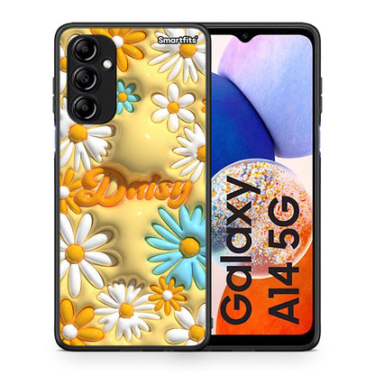 Θήκη Samsung Galaxy A14 / A14 5G Bubble Daisies από τη Smartfits με σχέδιο στο πίσω μέρος και μαύρο περίβλημα | Samsung Galaxy A14 / A14 5G Bubble Daisies Case with Colorful Back and Black Bezels