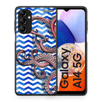 Thumbnail for Θήκη Samsung Galaxy A14 / A14 5G Chevron Devilfish από τη Smartfits με σχέδιο στο πίσω μέρος και μαύρο περίβλημα | Samsung Galaxy A14 / A14 5G Chevron Devilfish Case with Colorful Back and Black Bezels